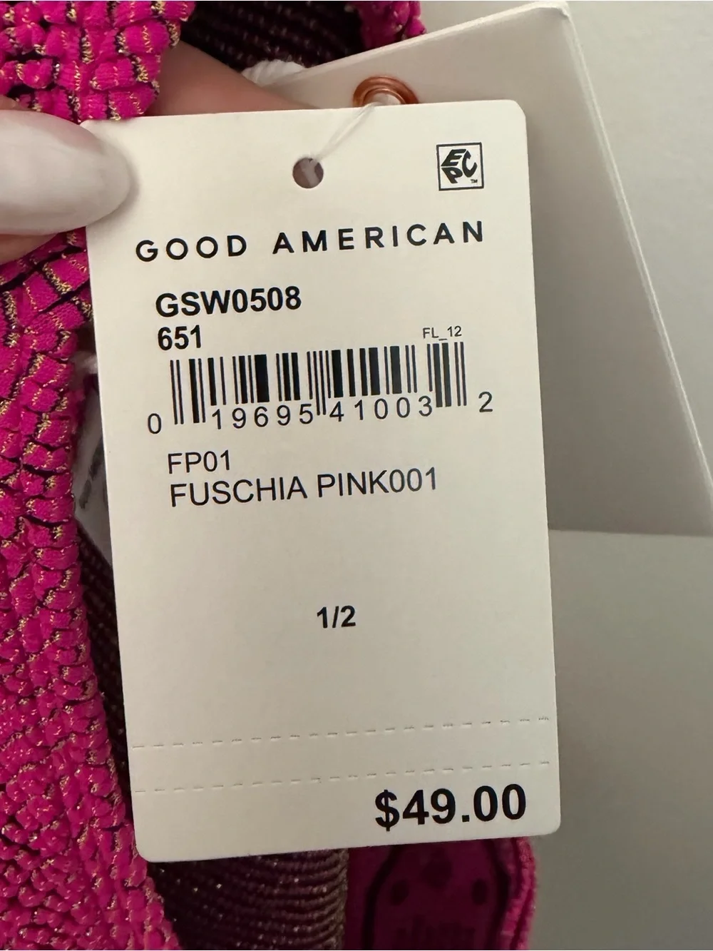 Good American Always Fits Bikini Bottom Fuchsia Pink